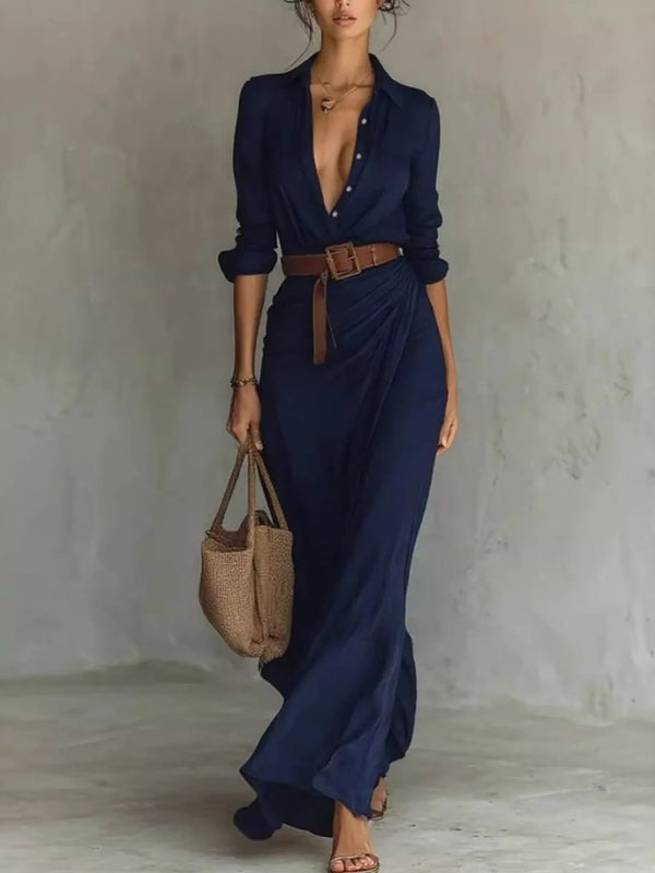 Ruched Long Sleeve Maxi Dress - product image 10