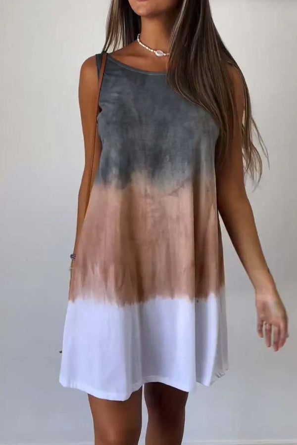 Tie-Dye Sleeveless Mini Tank Dress view 7 - Shopiebay