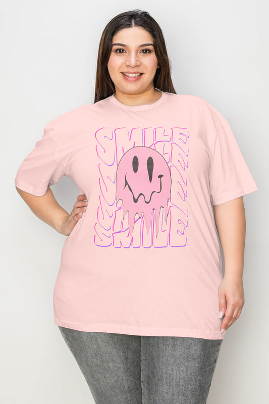 Simply Love Full Size Smile-Face Graphic T-Shirt
