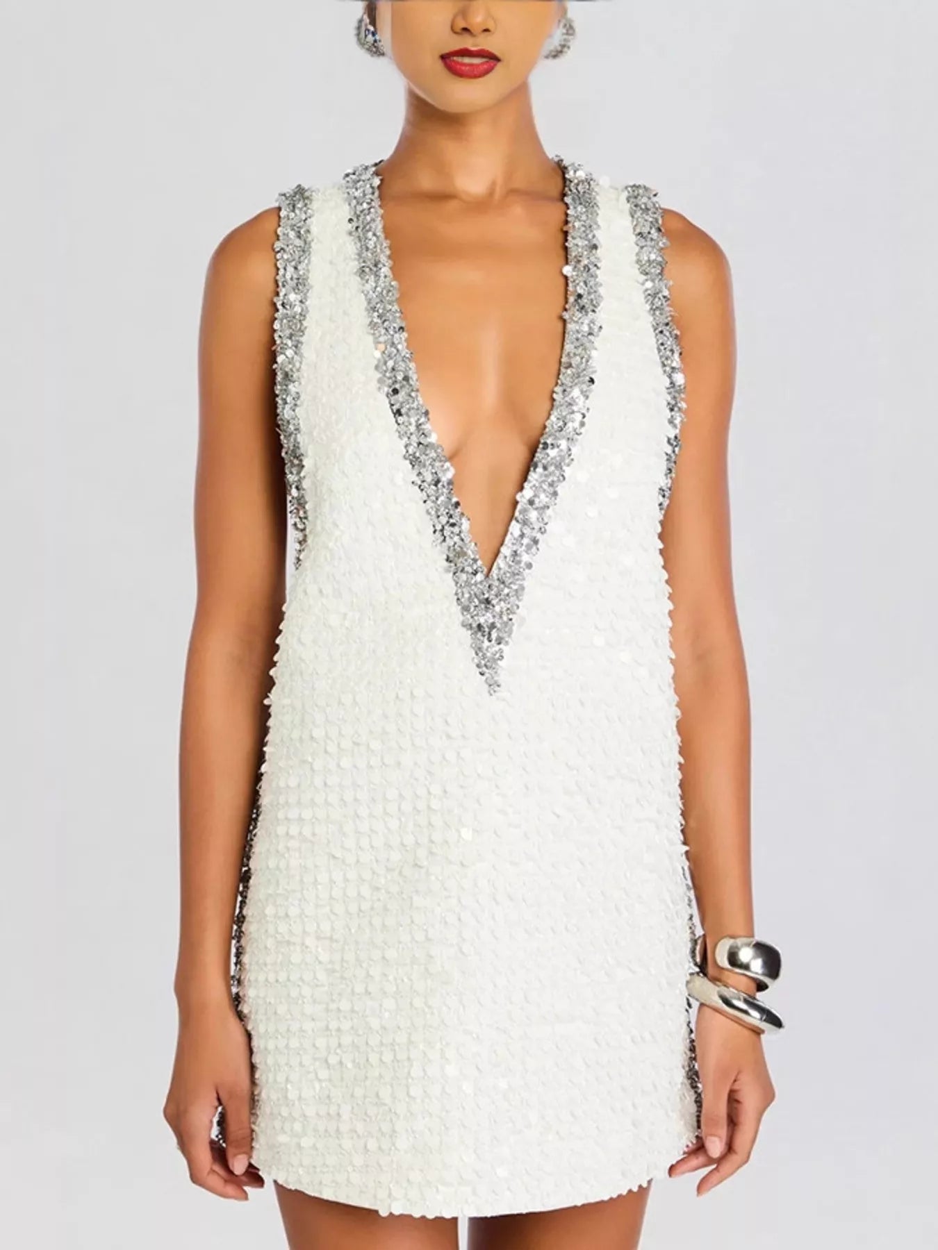 Sequin Embellished Sleeveless Mini Dress - product image 4