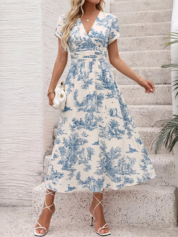 Printed Short Sleeve Midi Dress - product image 3