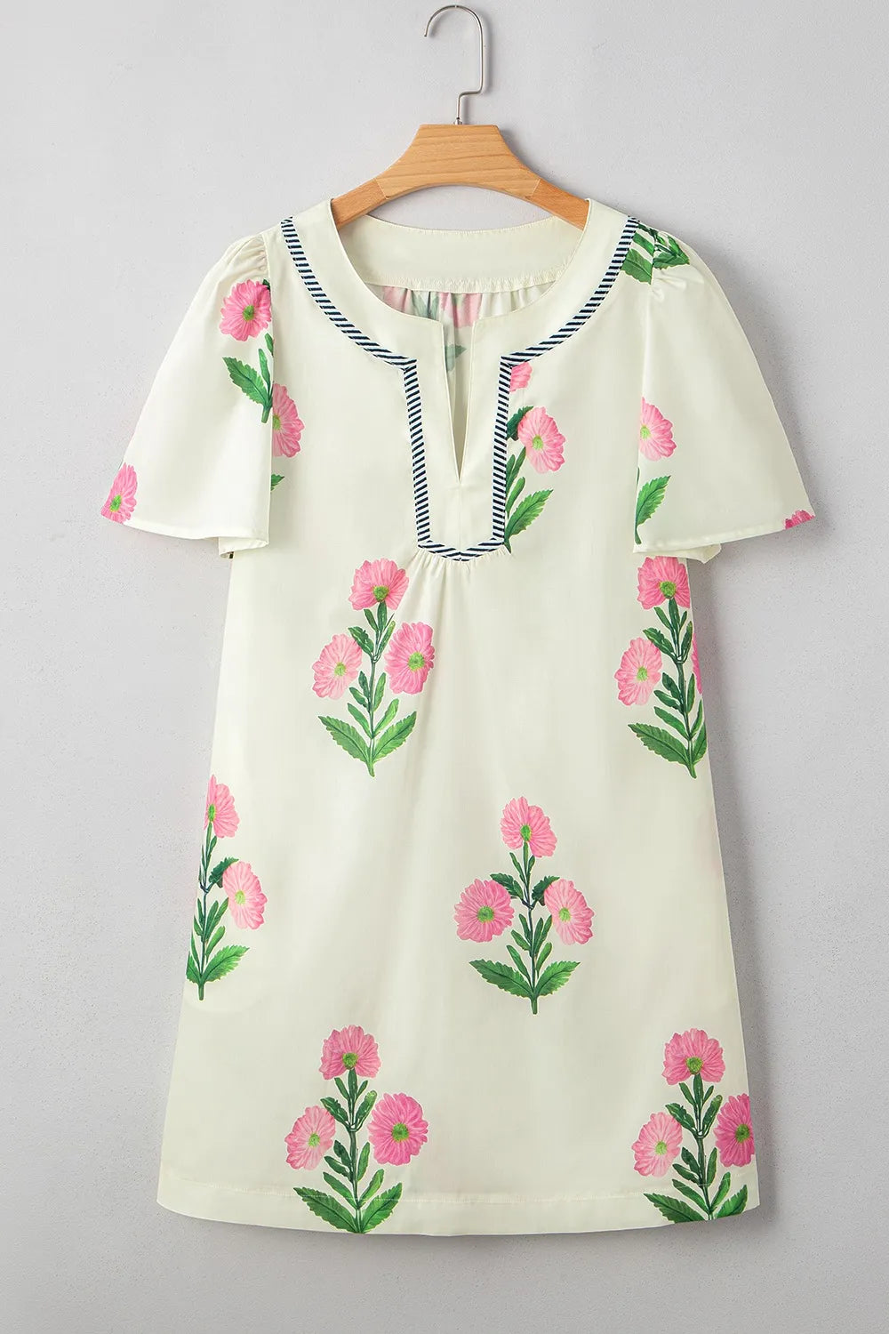 Floral Print Flutter Sleeve Summer Mini Dress view 6 - Shopiebay