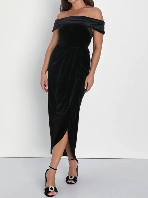 Off-Shoulder Wrap Dress with Side Slit - product image 5