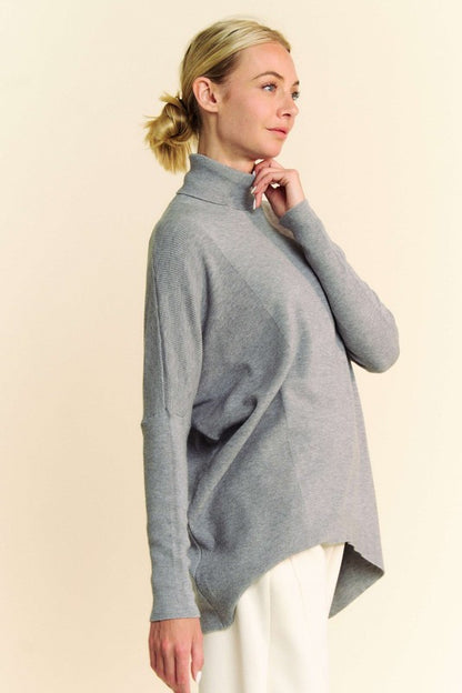 Davi & Dani Turtleneck Long Sleeve Knit Top