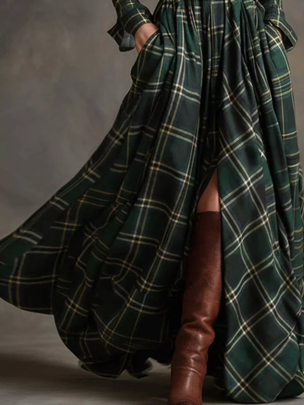 Plaid Button Front Maxi Shirt Dress - product image 6