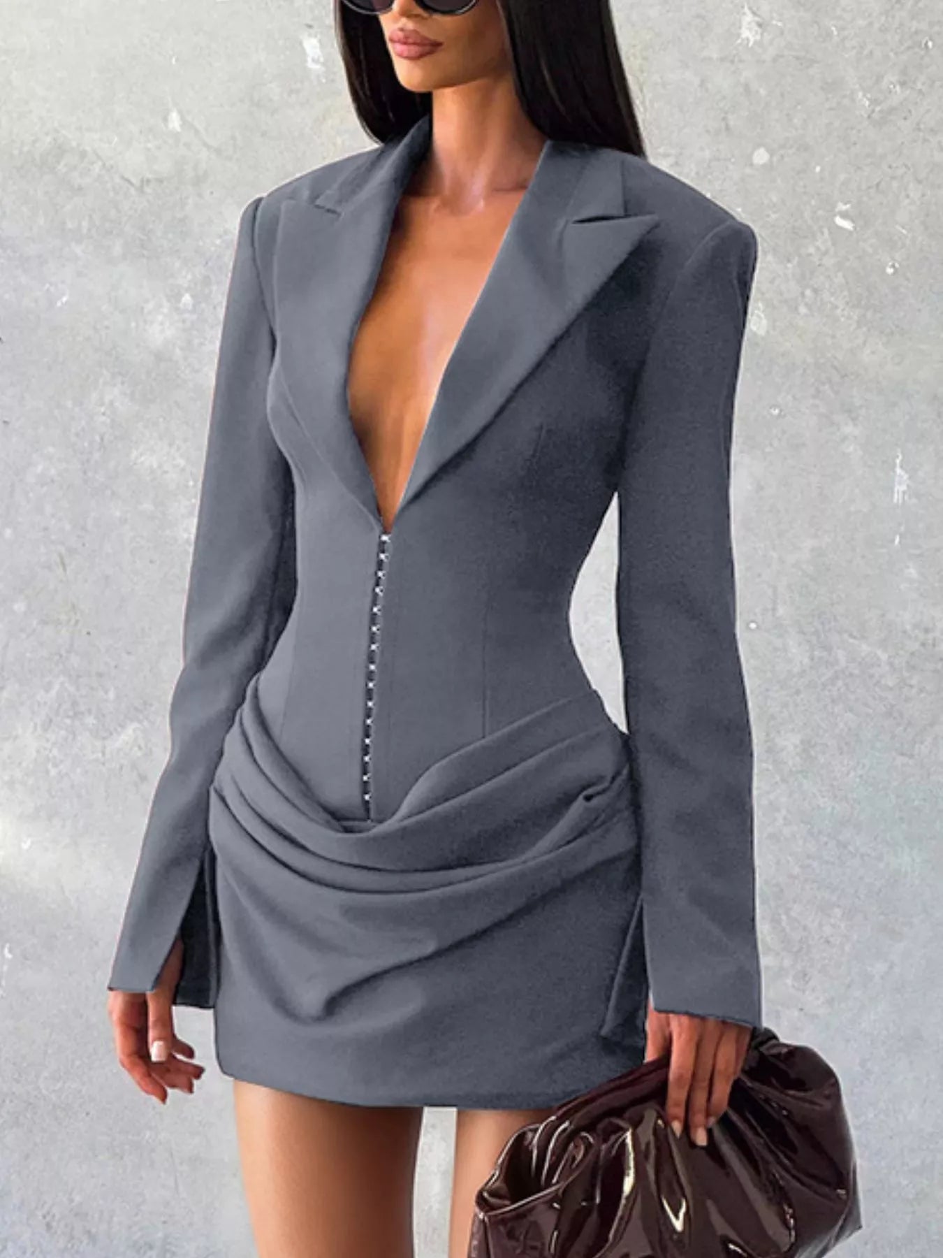 Blazer-Style Long Sleeve Mini Dress - product image 11