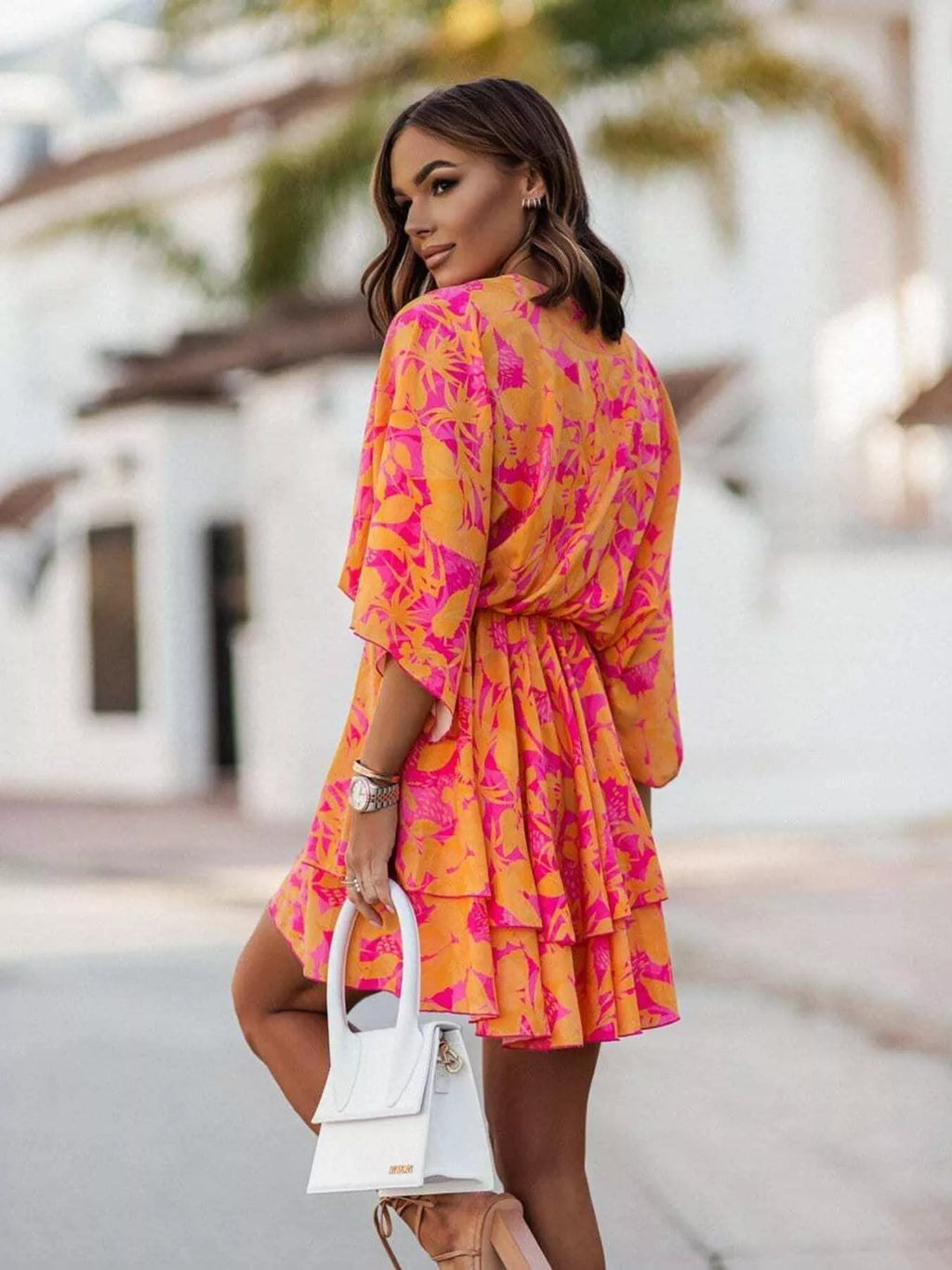 Layered Printed Surplice Mini Dress - product image 2