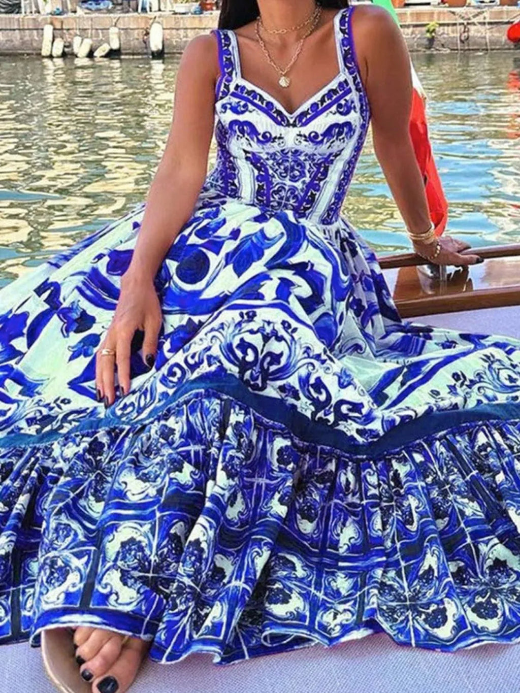 Smocked Printed Wide Strap Dress - product image 19