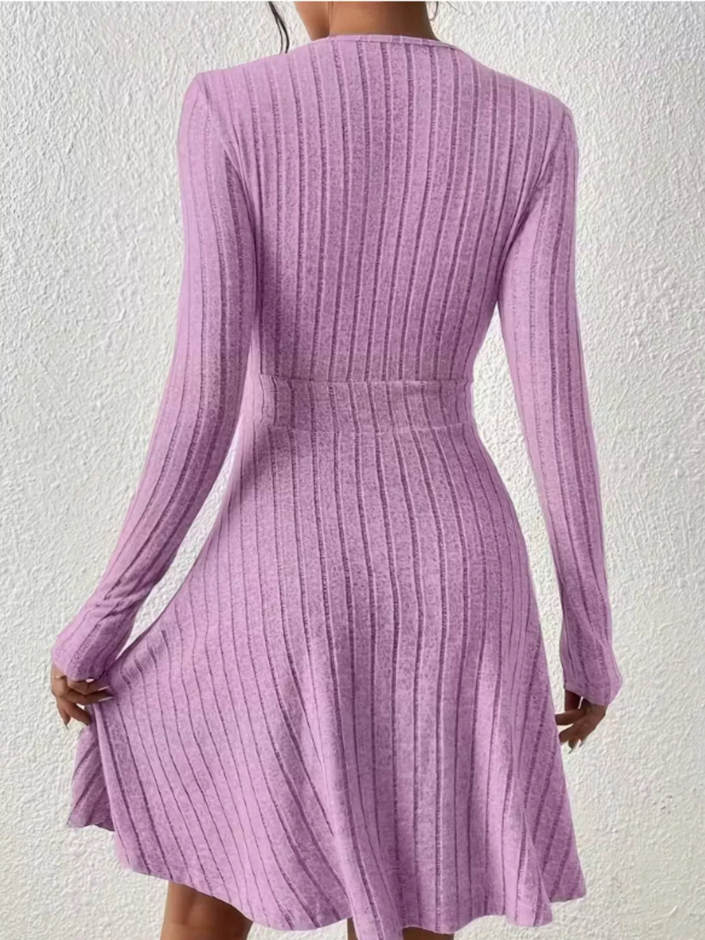 Ribbed Knit Wrap Mini Dress - product image 23