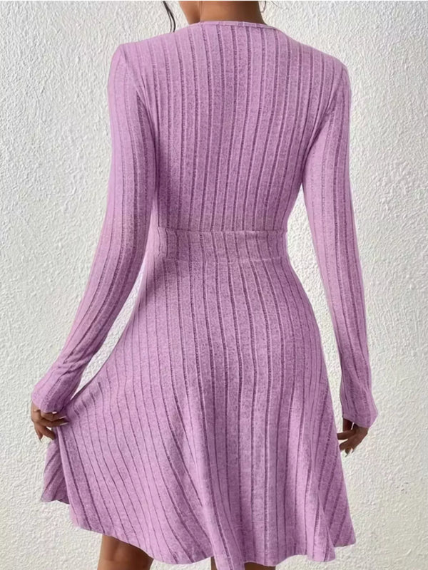 Ribbed Knit Wrap Mini Dress - product image 23