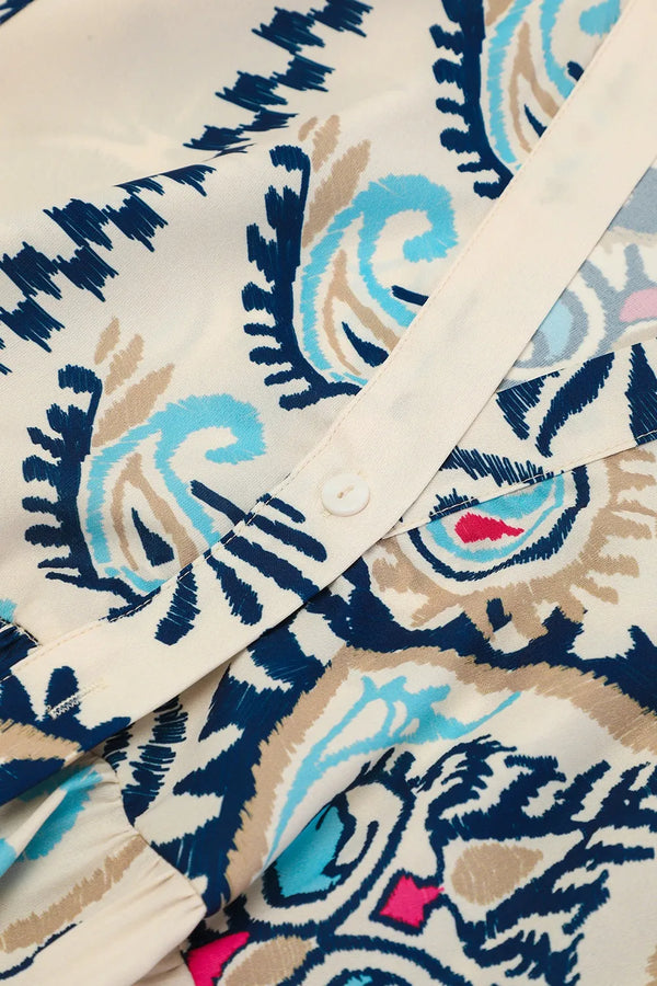 Printed Notched Three-Quarter Sleeve Mini Dress - product image 9