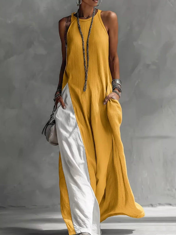 Two-Tone Sleeveless Maxi Dress - product image 5
