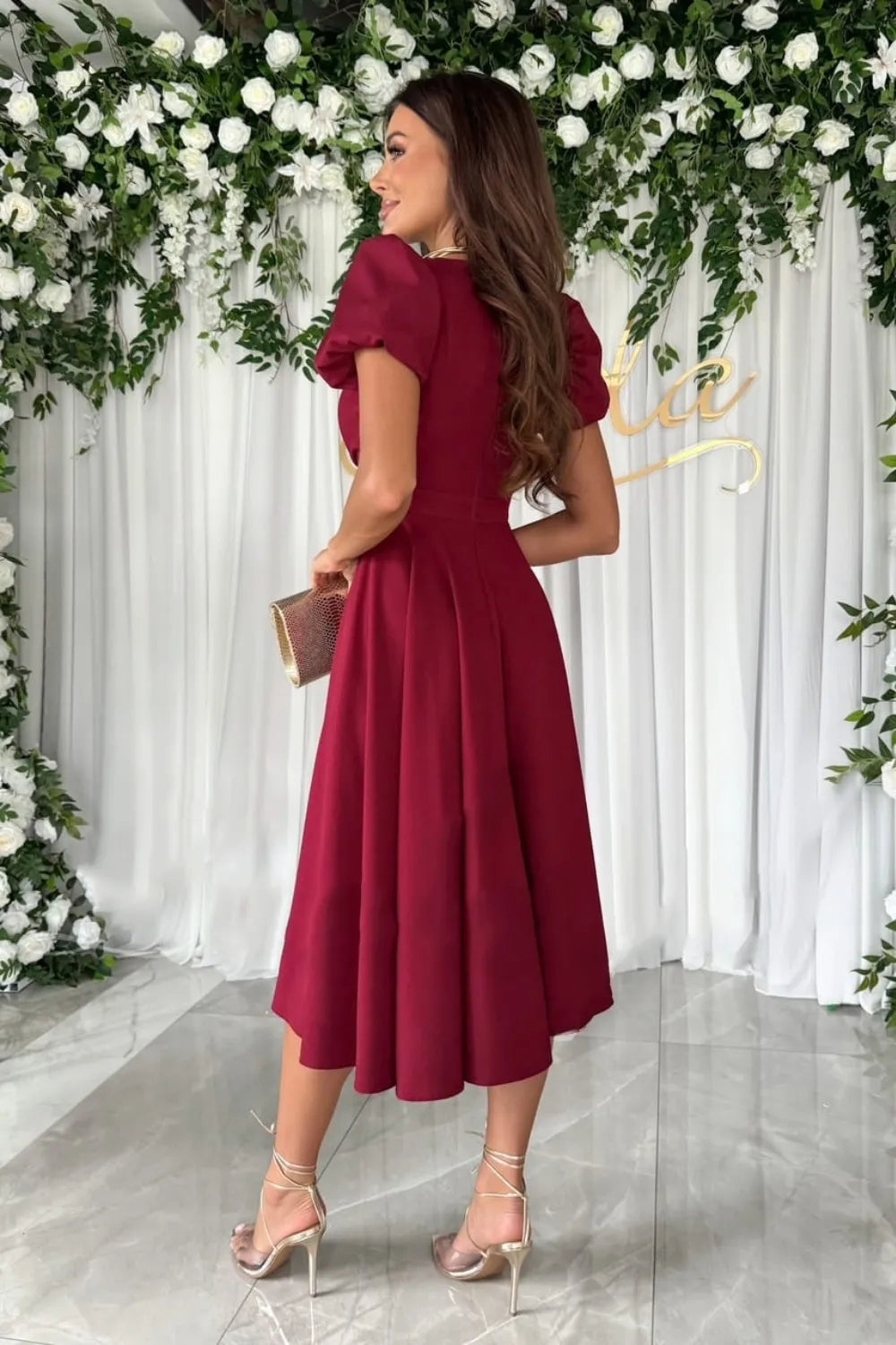 Surplice Puff Sleeve Midi Dress - product image 9