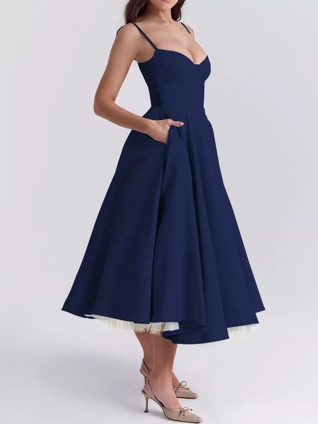 Sweetheart Neck A-Line Midi Dress - product image 31