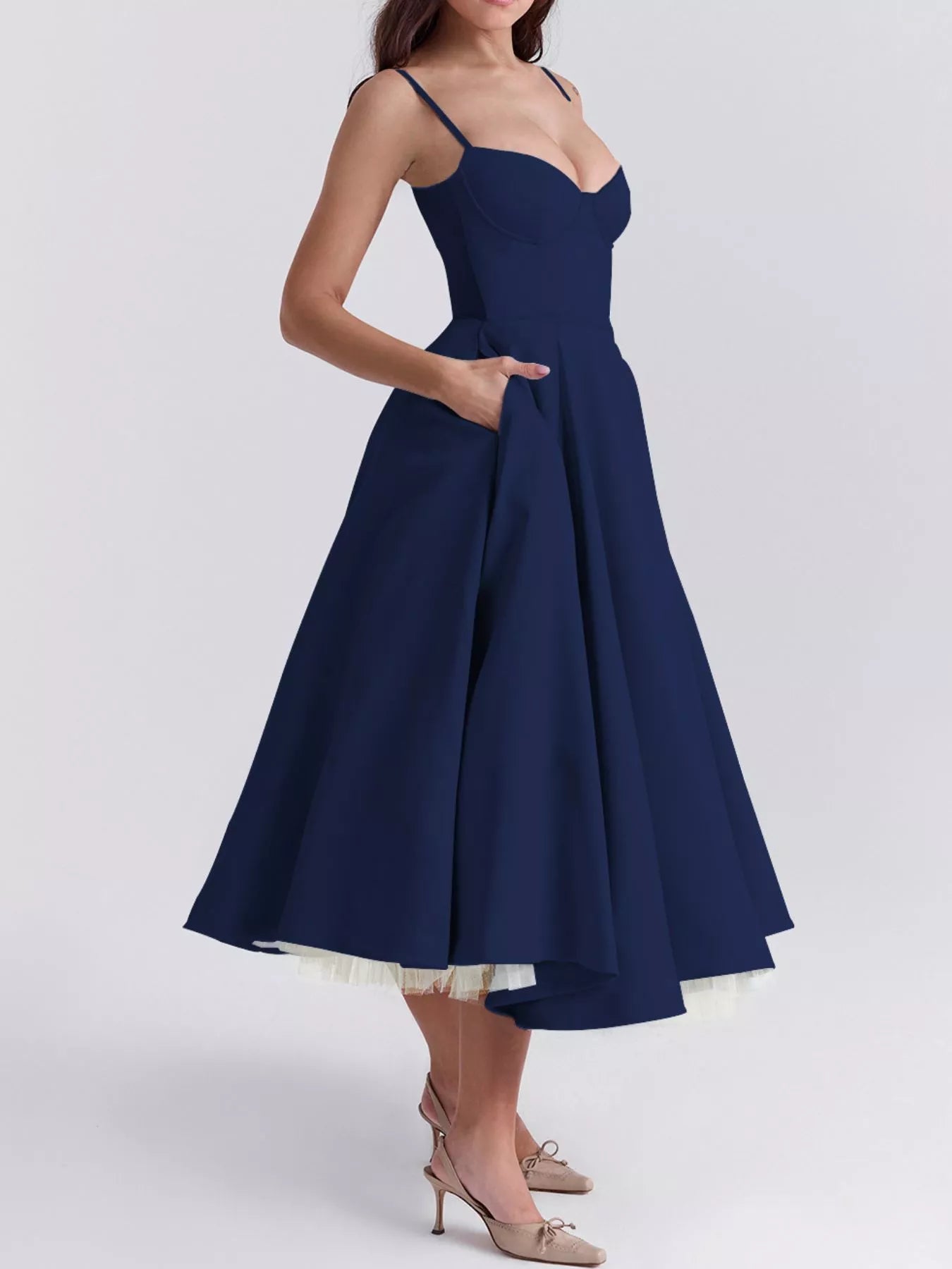 Sweetheart Neck A-Line Midi Dress - product image 31
