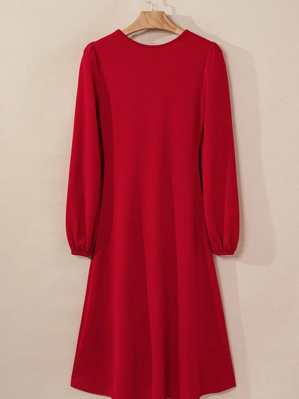 Solid Color Ruched Detail Long Sleeve Midi Dress - product image 26