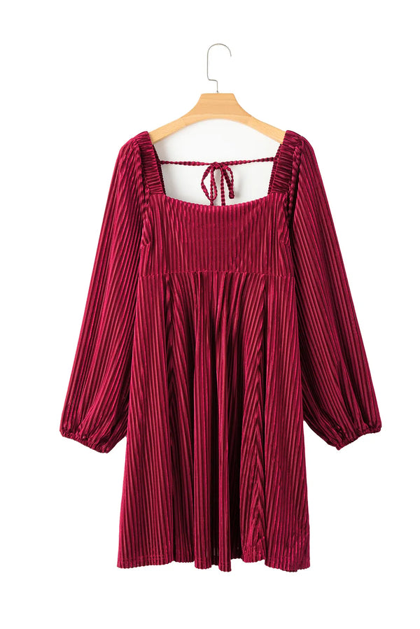 Square Neck Long Sleeve Mini Dress - product image 7