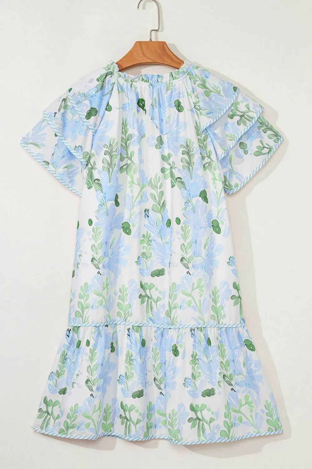 Floral Contrast Edge Layered Short Sleeve Mini Dress - product image 20