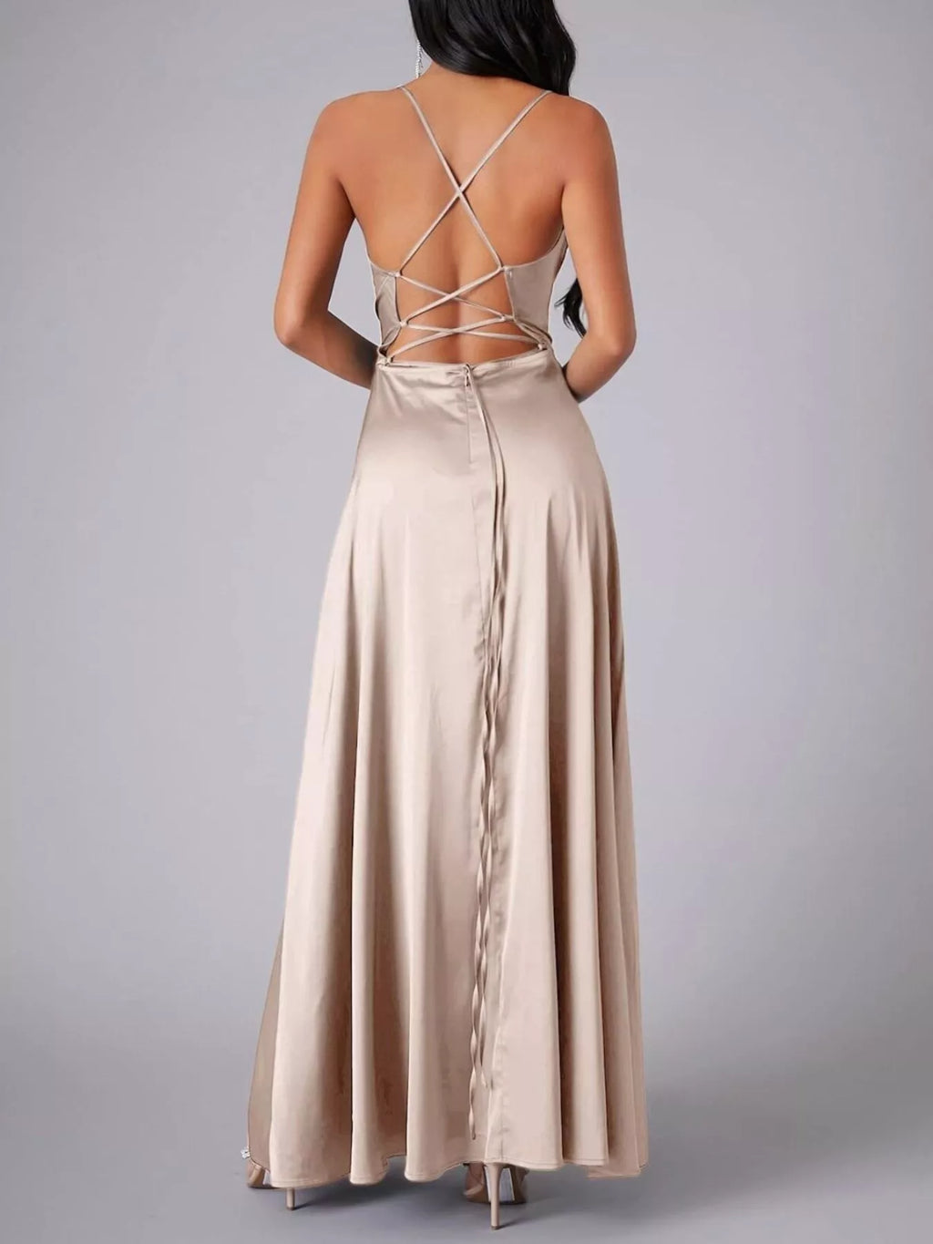 Lace Up Back Split Maxi Dress - product image 13