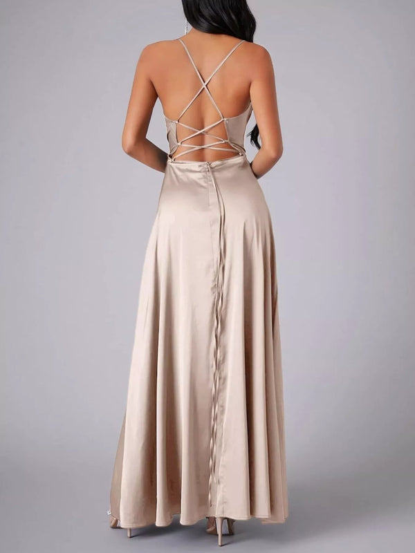 Lace Up Back Split Maxi Dress - product image 13