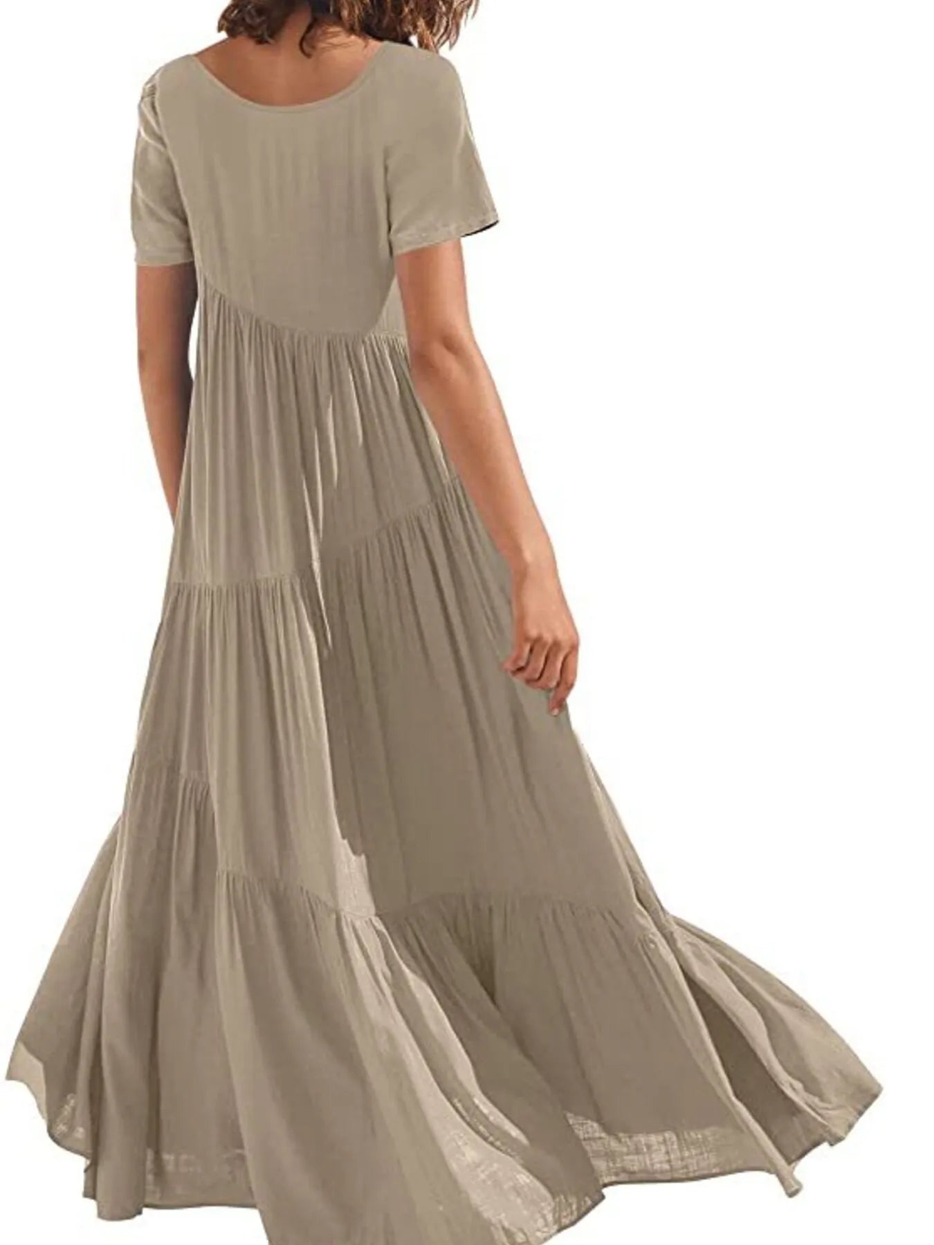 Round Neck Tiered Ruffle Maxi Dress - product image 5