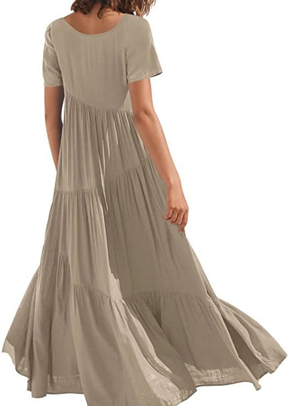 Round Neck Tiered Ruffle Maxi Dress - product image 5