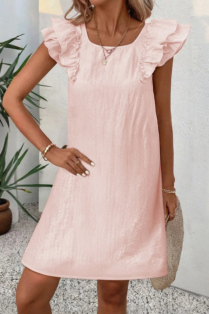 Ruffle Sleeve Bow Back Mini Dress view 2 - Shopiebay