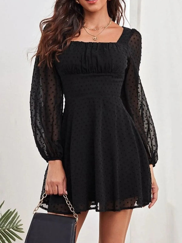 Swiss Dot Long Sleeve Mini Dress - product image 6