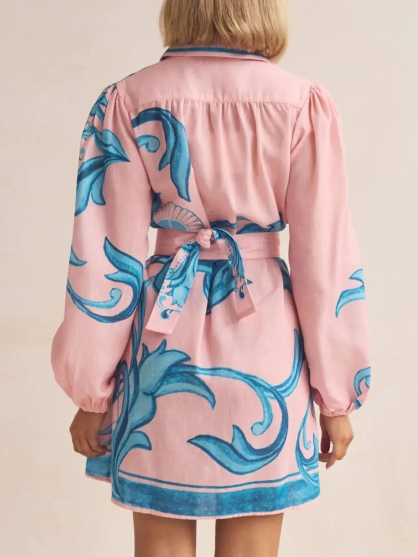 Printed Long Sleeve Shirt Dress - product image 15