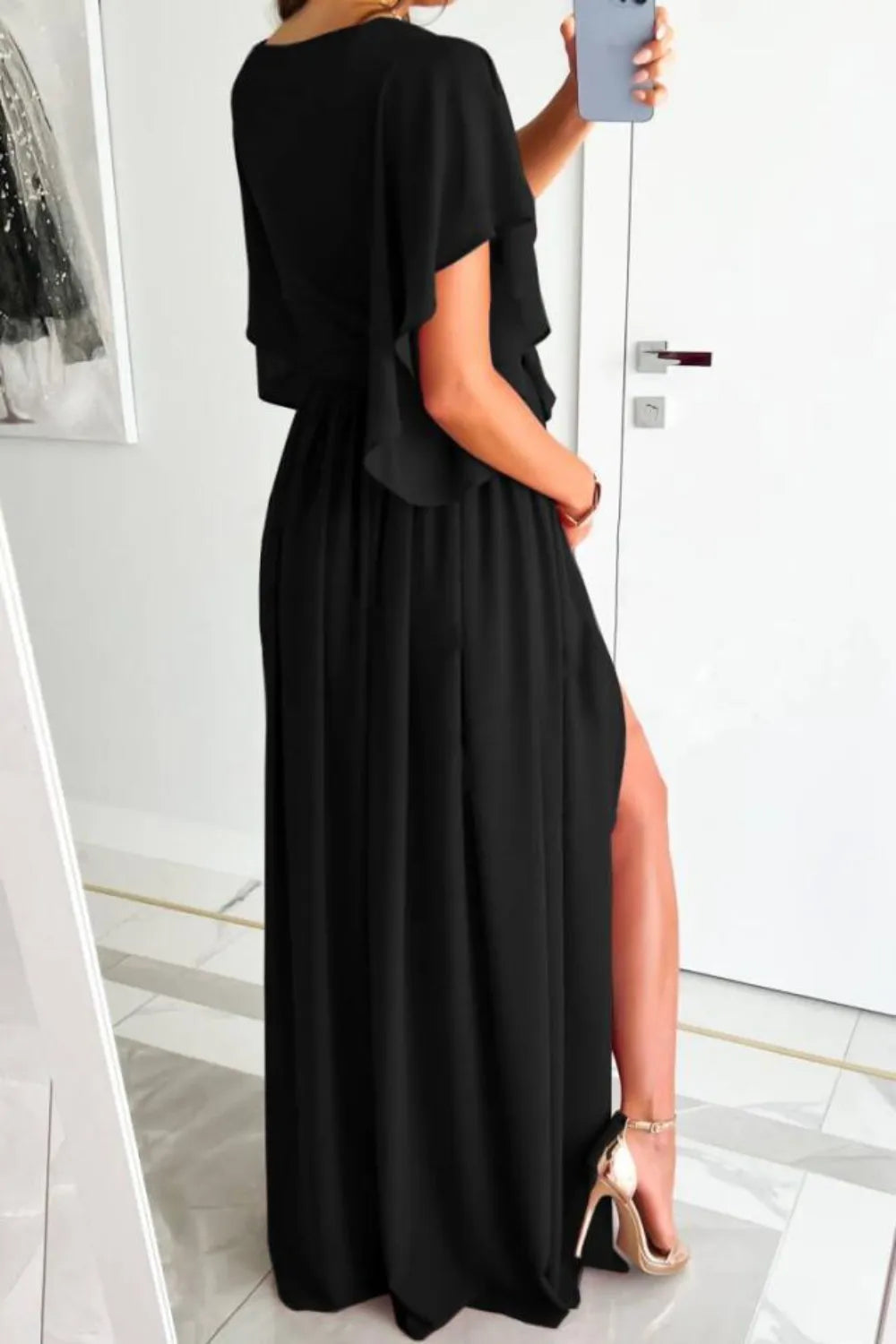 Surplice Flutter Sleeve Maxi Dress - product image 5