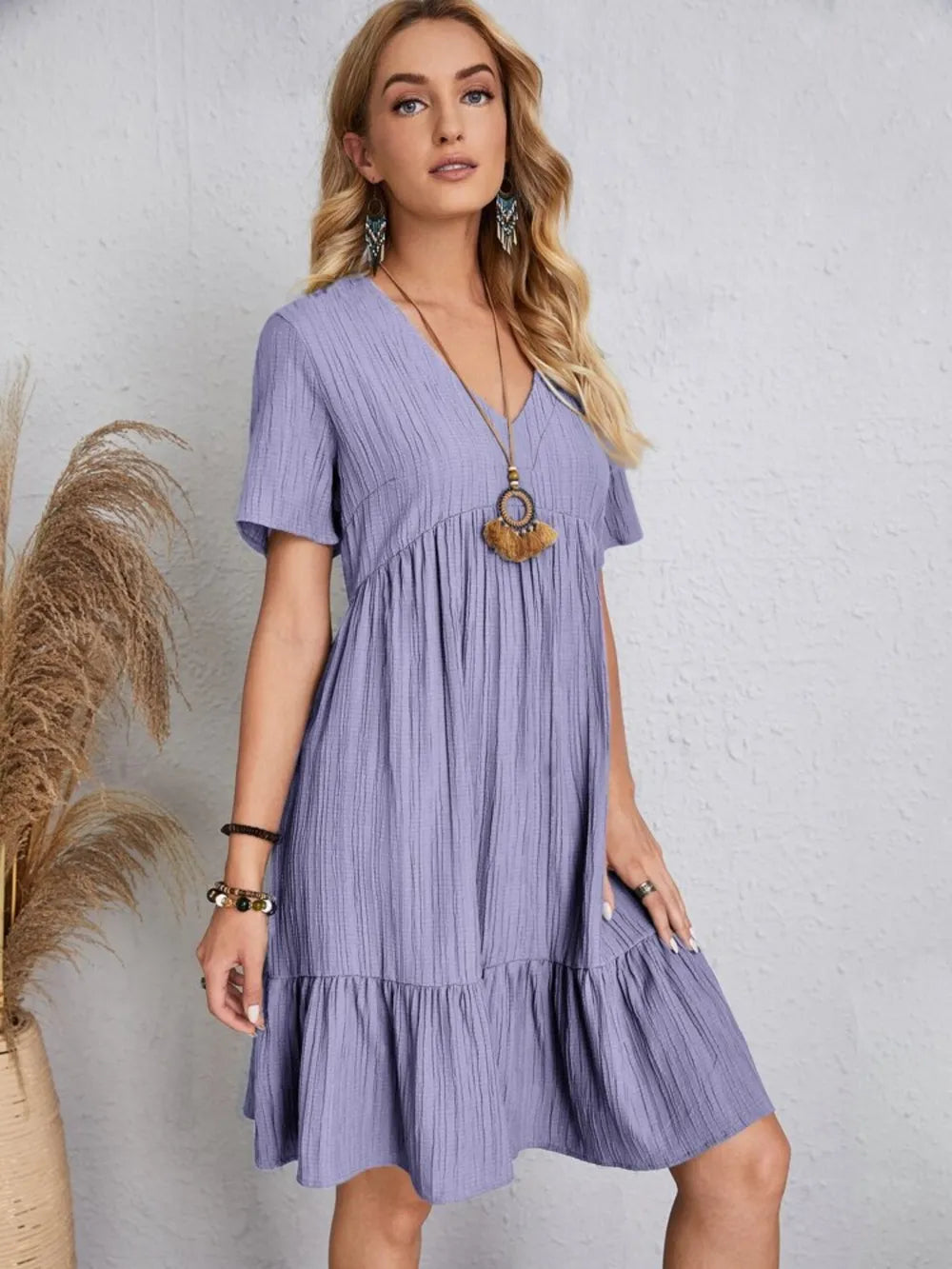V-Neck Short Sleeve Dress - product image 13