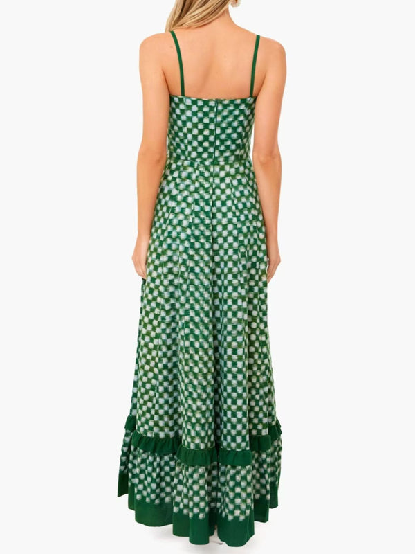 Checkered Spaghetti Strap Maxi Dress - product image 2
