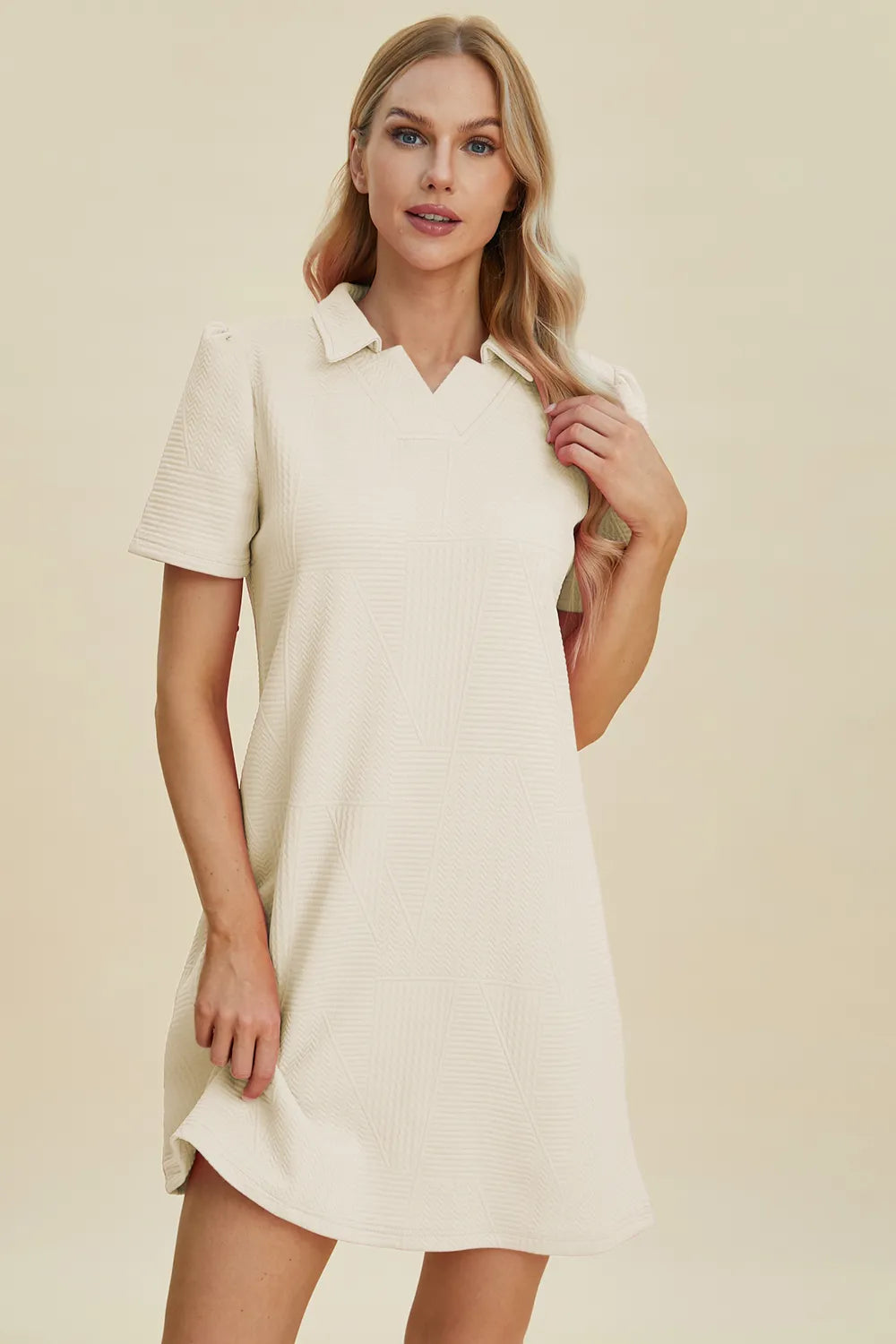 Double Take Texture Short Sleeve Dress - product image 10