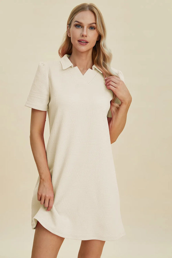 Double Take Texture Short Sleeve Dress - product image 10