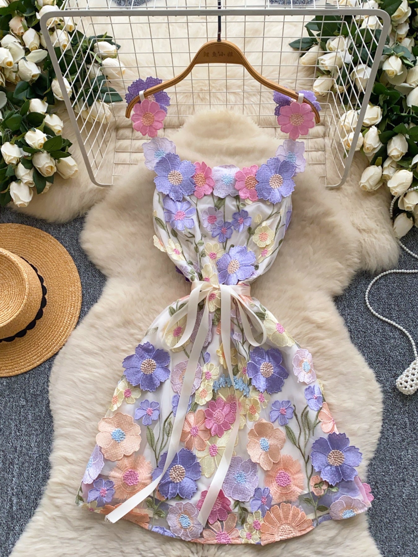 Floral Tie Waist Mini Dress view 2 - Shopiebay