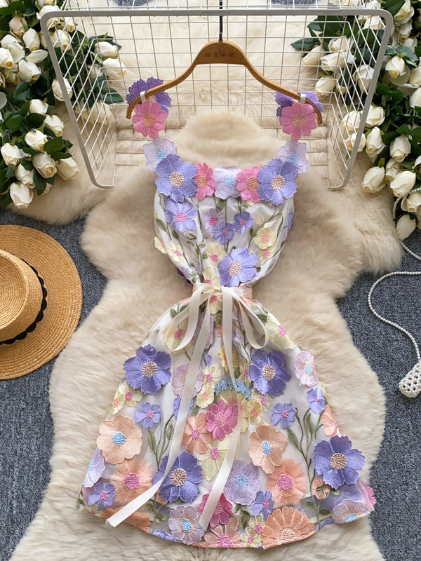 Floral Tie Waist Mini Dress - product image 2