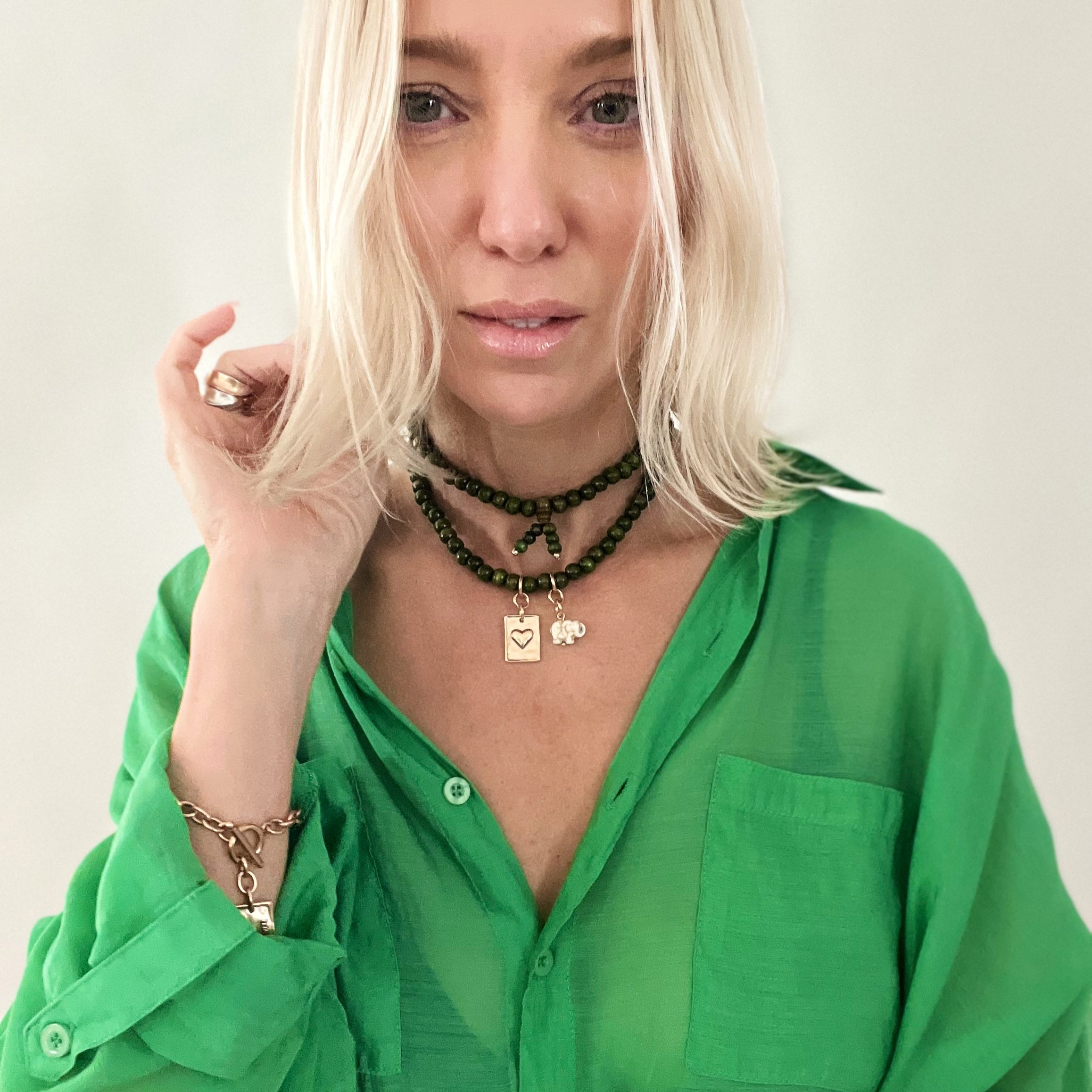 Today I Choose Joy Heart Wood Boho Wrap Bracelet/Necklace