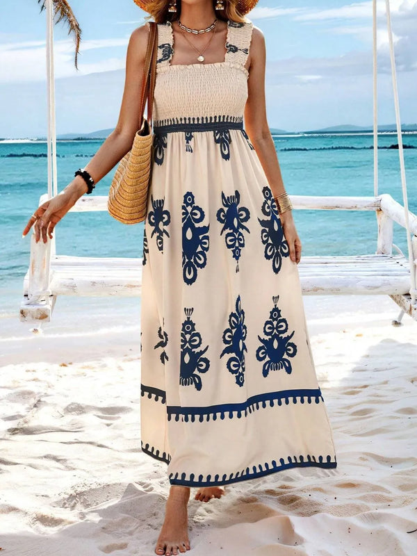 Smocked Printed Wide Strap Maxi Dress - product image 16