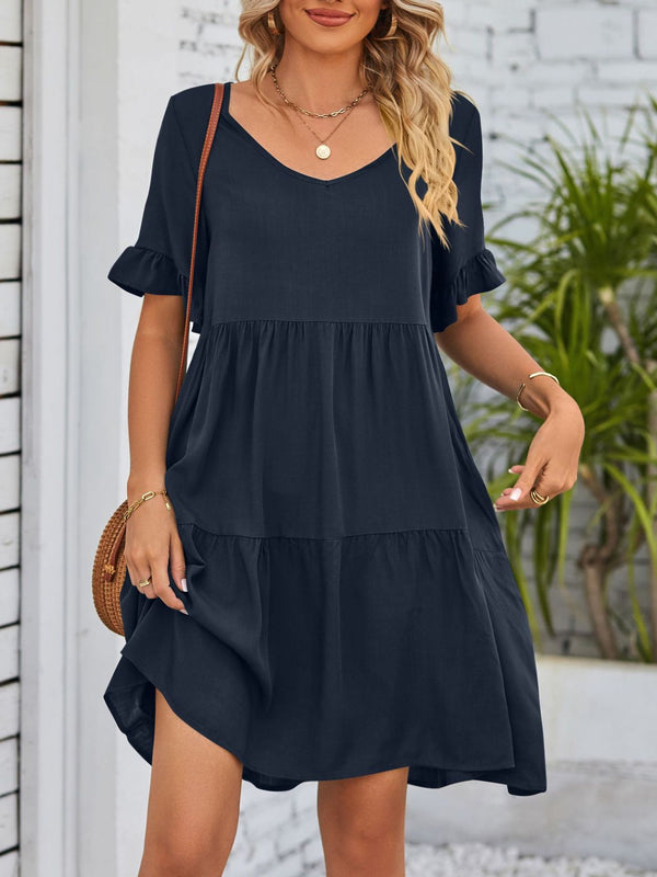 Ruffled Sleeve Tiered Mini Dress - product image 24