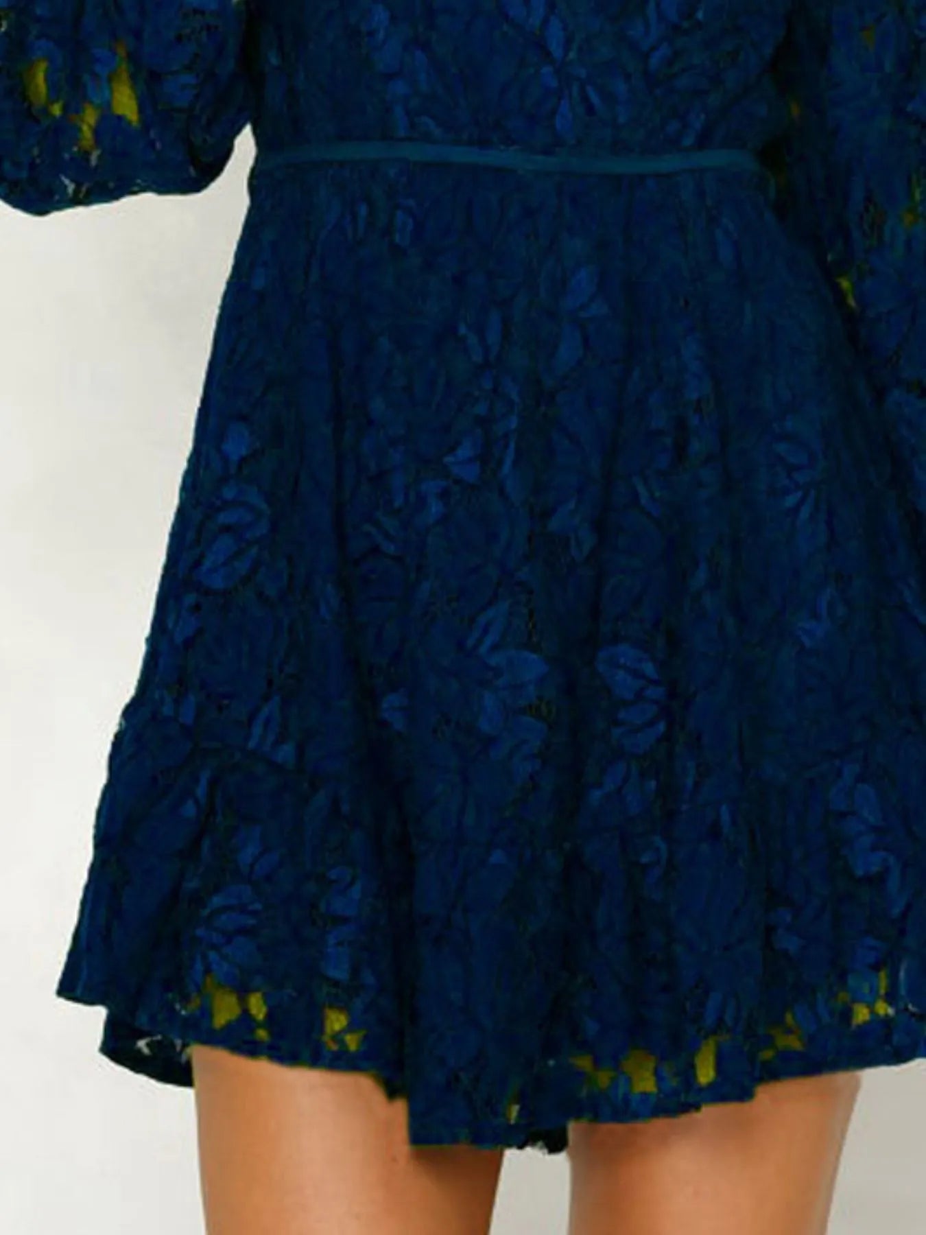 Lace V-Neck Long Sleeve Mini Dress view 12 - Shopiebay