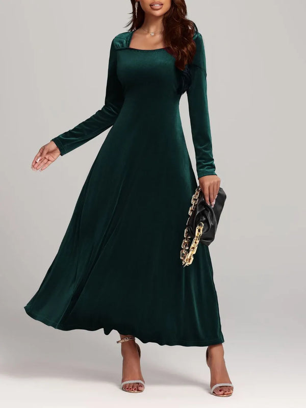 Square Neck Long Sleeve Velvet Dress - product image 12