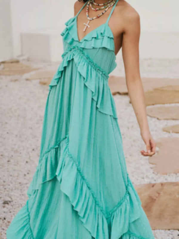 Ruffled Halter Neck Maxi Dress - product image 29