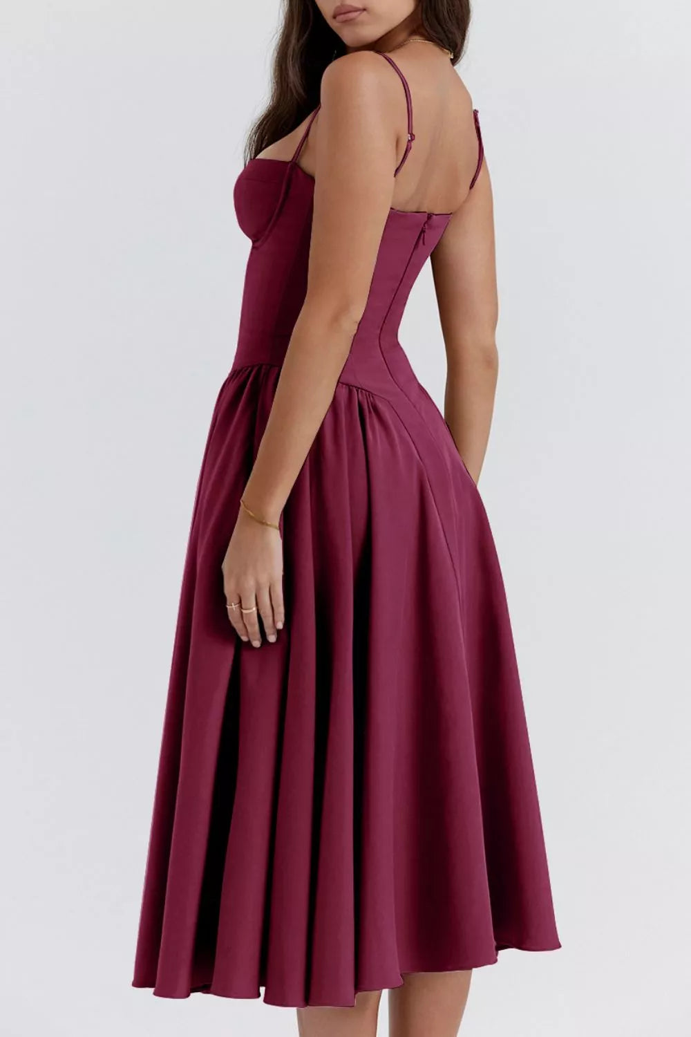 Sweetheart Neck Ruched Midi Dress - product image 13