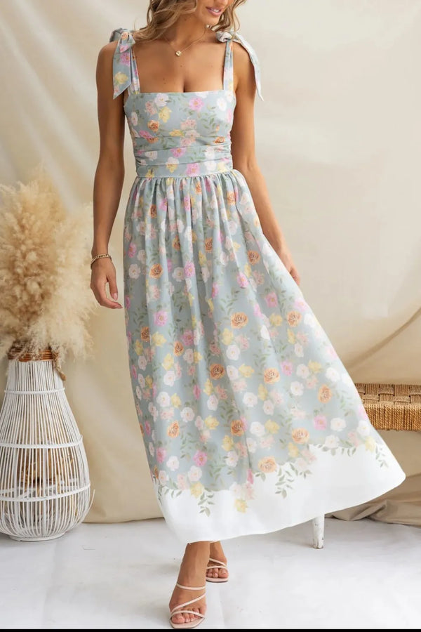 Printed Tie Shoulder Midi Cami Dress - product image 6