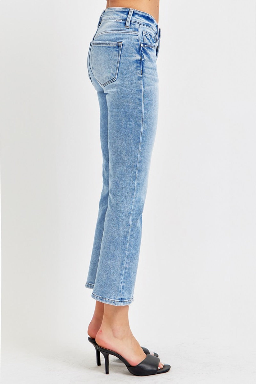 RISEN Full Size Low Rise Crop Slim Straight Jeans