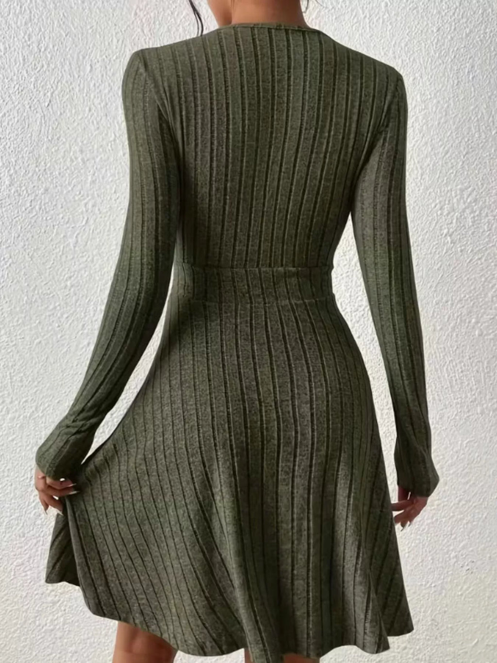 Ribbed Knit Wrap Mini Dress - product image 8
