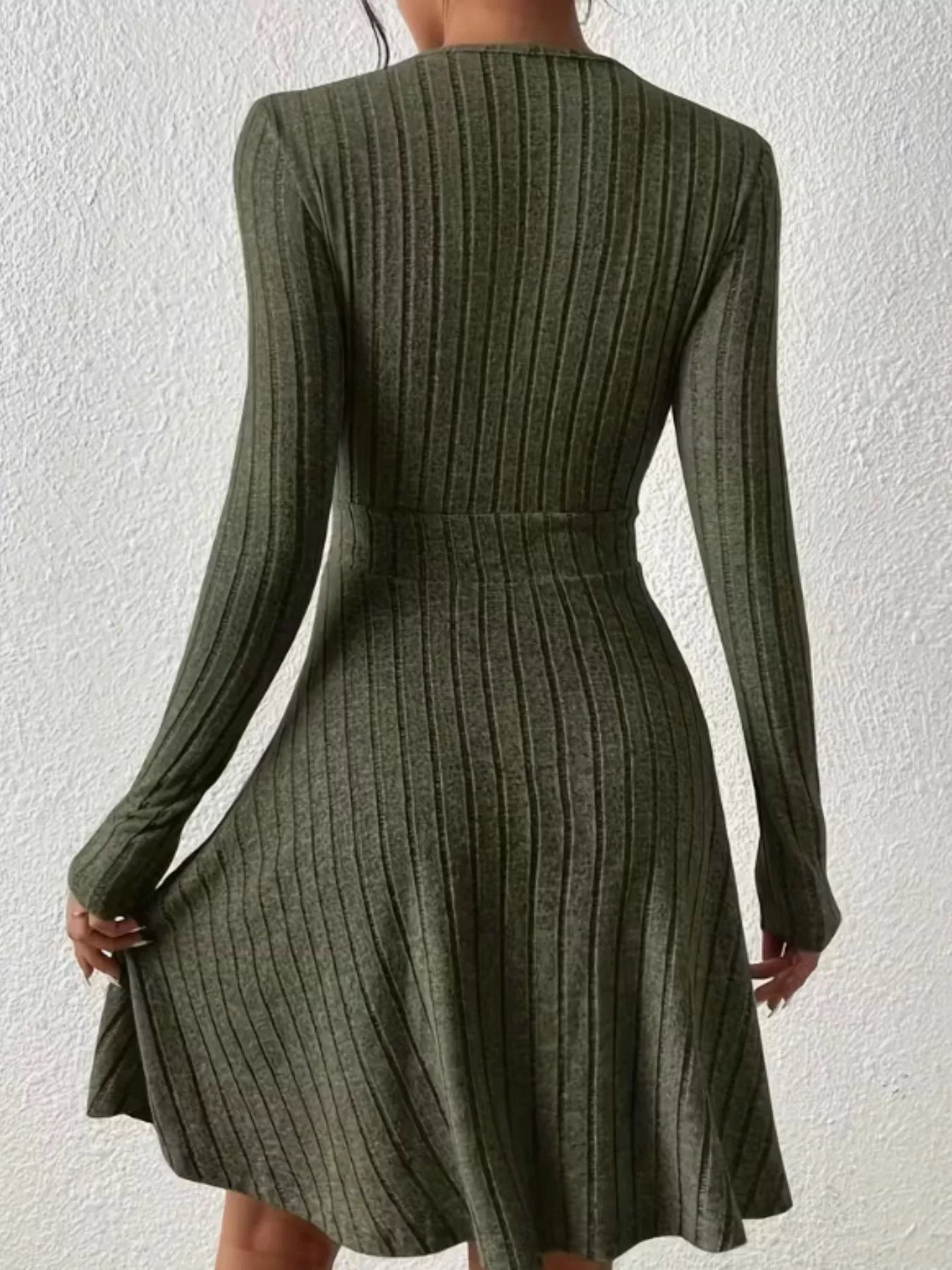 Ribbed Knit Wrap Mini Dress - product image 8