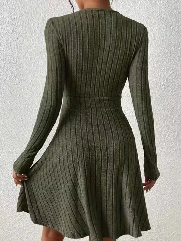 Ribbed Knit Wrap Mini Dress - product image 8