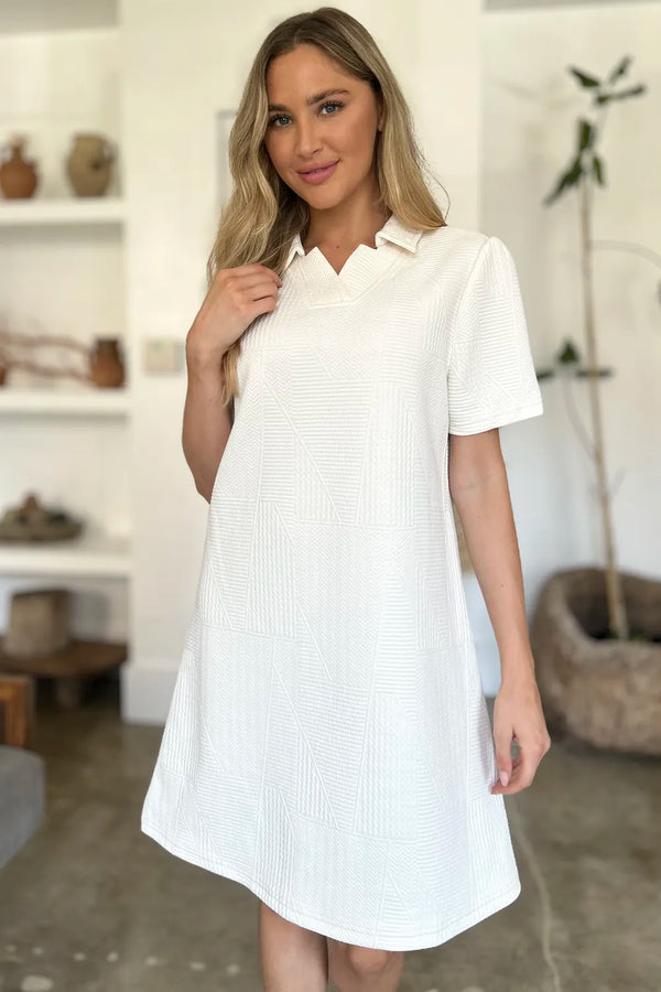 Double Take Texture Short Sleeve Dress - product image 7