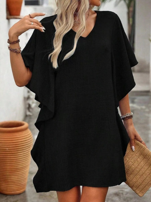 Ruffled Flutter Sleeve V-Neck Mini Dress - product image 7